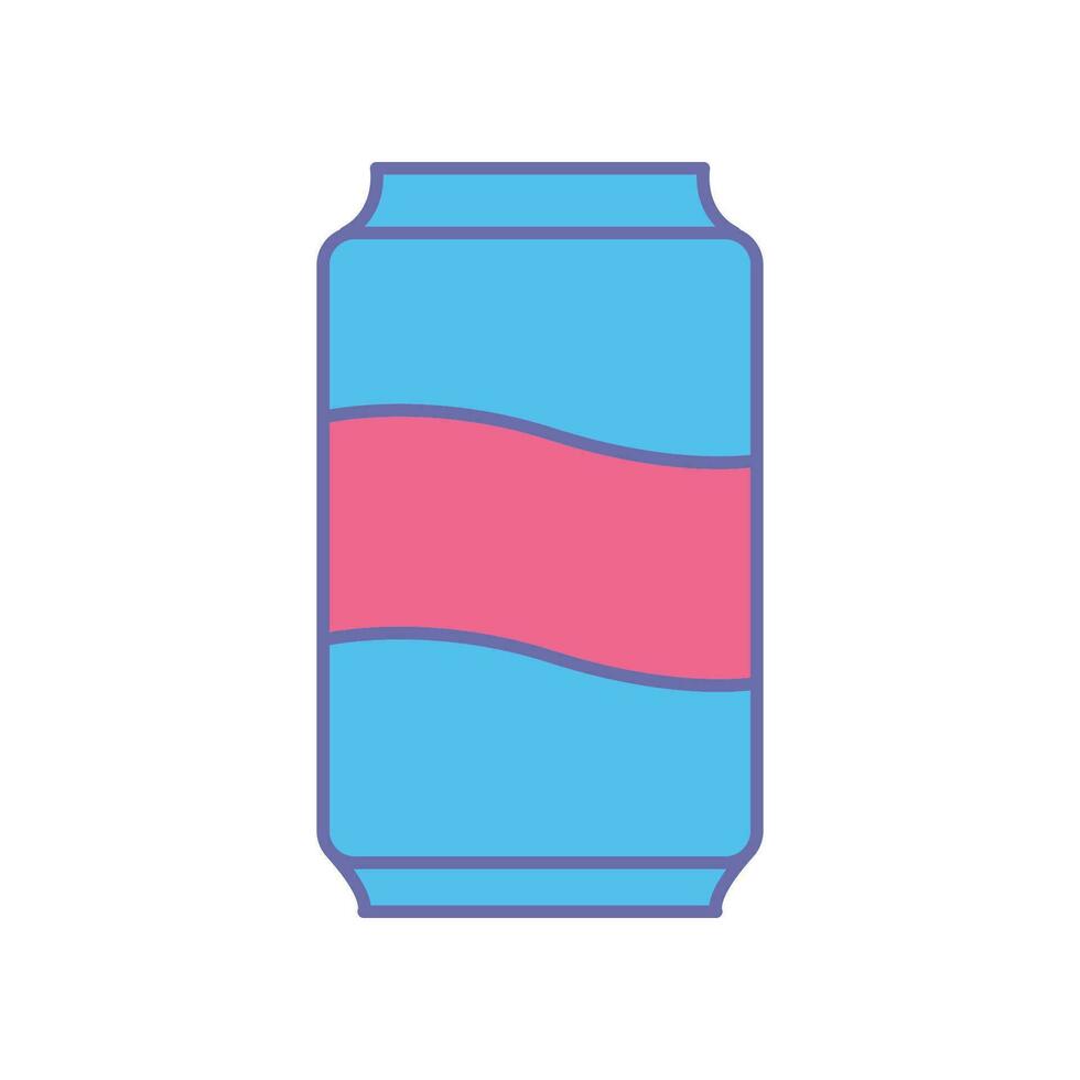 Aluminum Soda pop or soft drink. Carbonated beverage, Soda Cans in tube glass for label in apps and websites. Can, drink, soda, softdrink, icon. Vector illustration filled outline style. EPS10