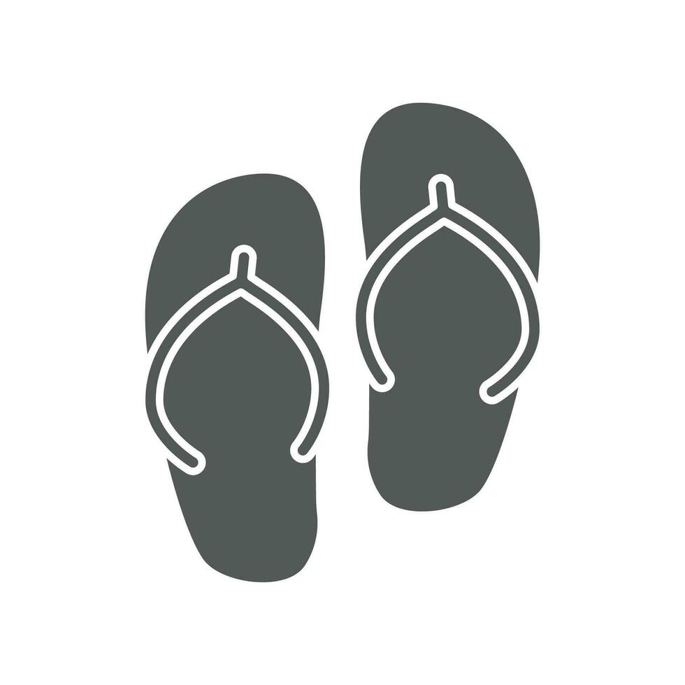A pair of Beach sandals, blue slippers for summer vacation. Comfortable slipper Footwear at seaside. Flip, flop, sendal, summer time vacation icon Vector illustration solid, glyph style. EPS 10
