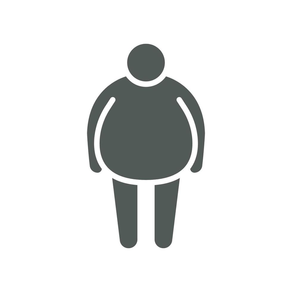 insalubre estilo de vida con gordura barriguita, obesidad masculino silueta símbolo para infografía, pictograma en silueta . exceso de peso hombre icono. vector ilustración sólido, glifo estilo. eps 10