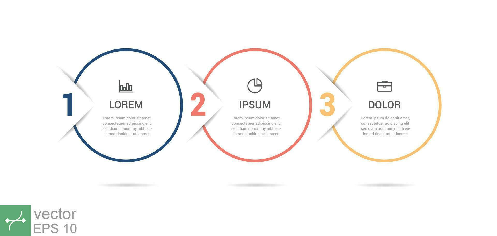 Infographic element with icons and 3 options or steps. Can be used for process, presentation, diagram, workflow layout, info graph, web design. Vector illustration EPS 10.