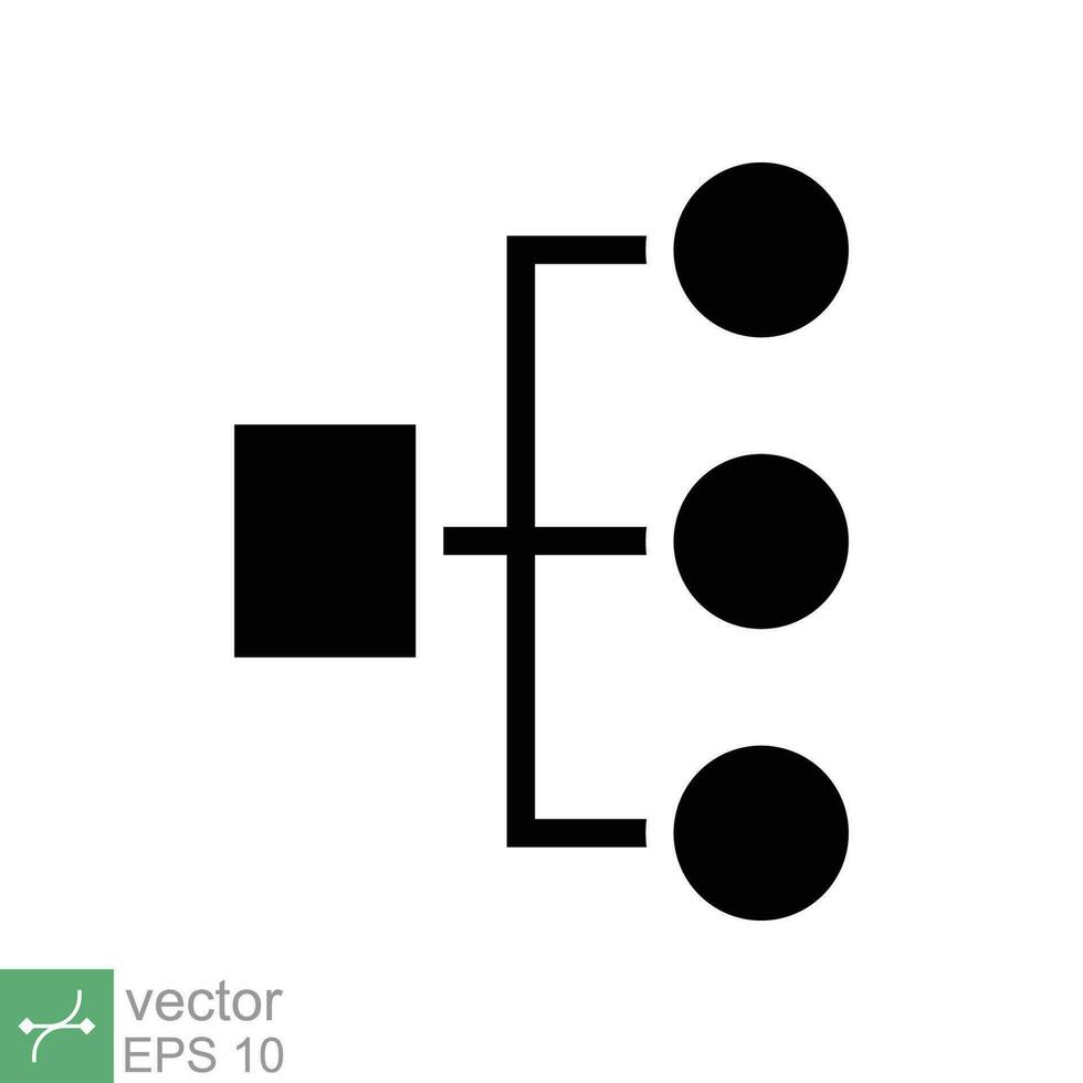 Organization chart icon. Simple solid style. Org hierarchy, company diagram flow symbol, team structure, business concept. Glyph vector illustration isolated on white background. EPS 10.