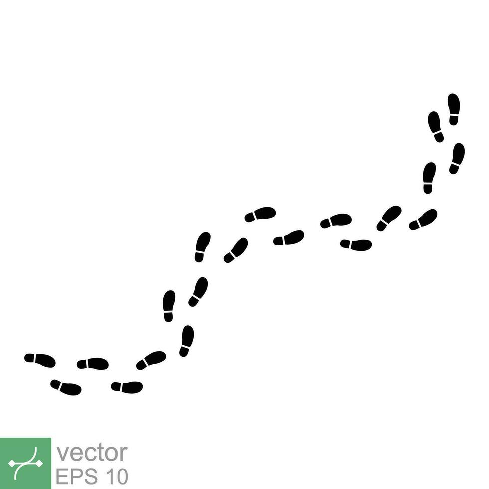 Step footprints paths. Next, footprint, foot icon, footstep path symbol. Vector illustration isolated on white background. EPS 10.