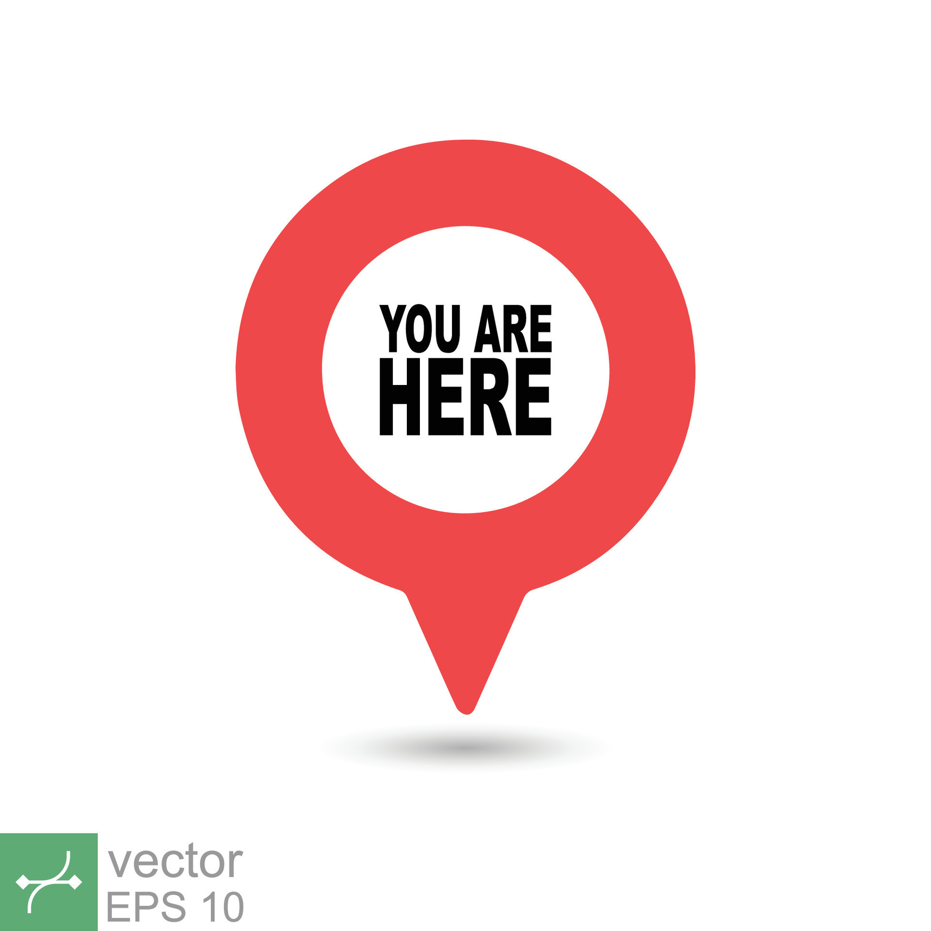 You are here location icon. Simple flat style. Map pin sign ...