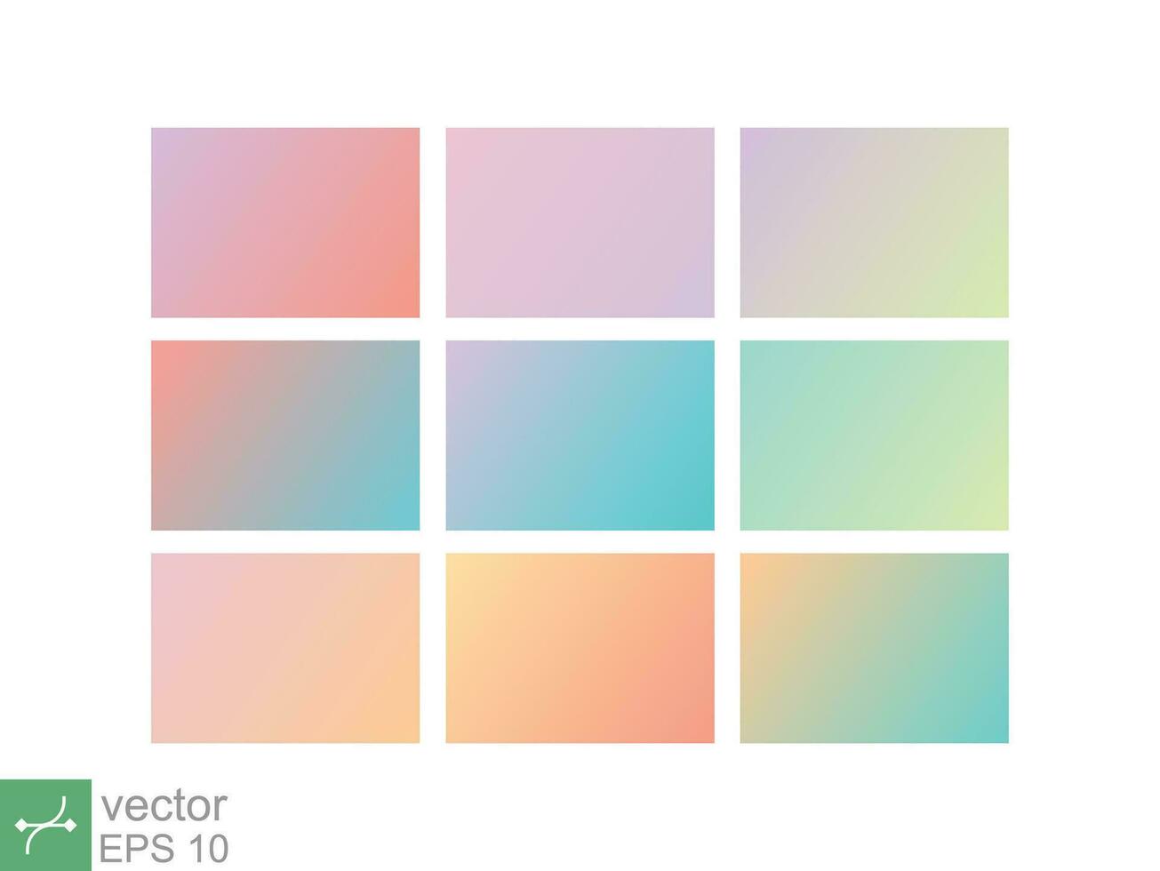 Vibrant and smooth pastel gradient soft colors set for devices, pc and modern smartphone screen backgrounds set vector ux and ui design. Vector illustration EPS 10.