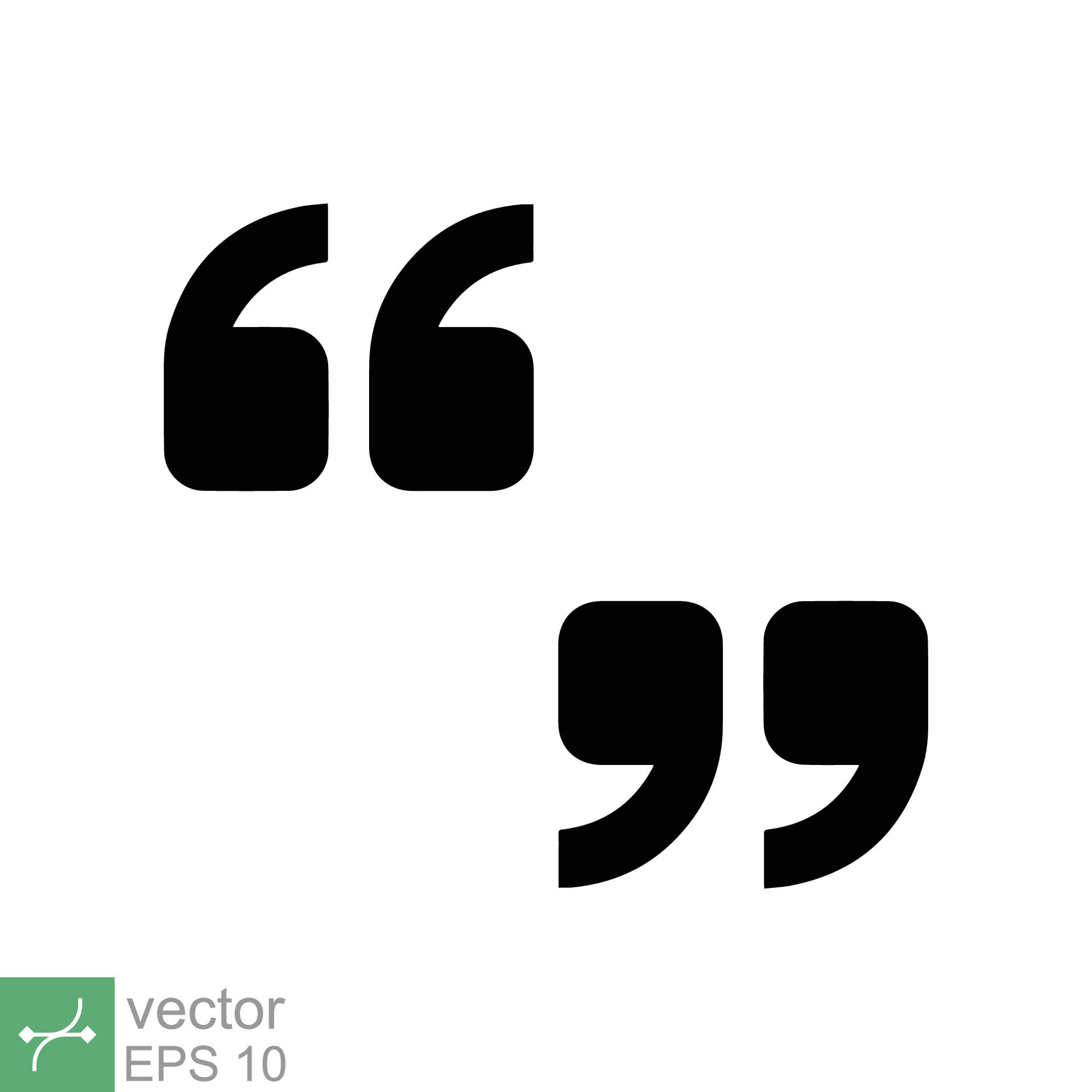 Set of quote mark, quotes icon. Double quotation, bubble speech, comma