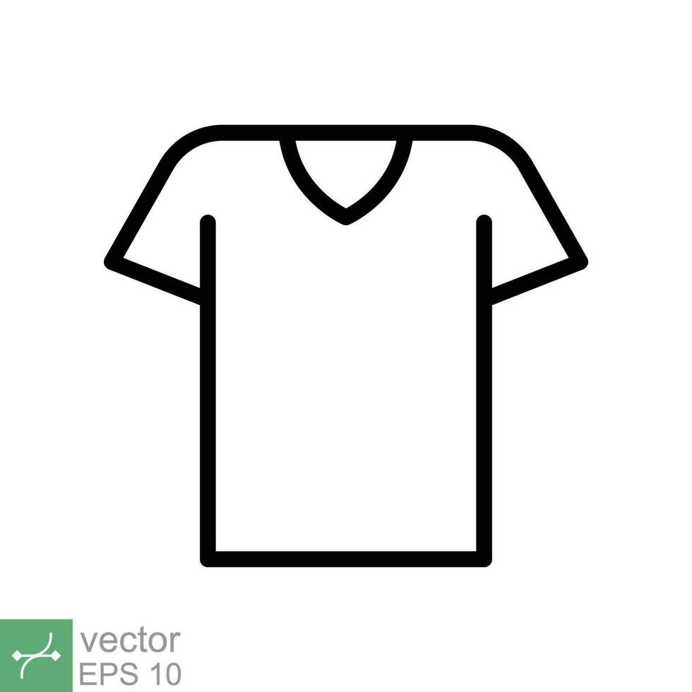 T-shirt icon. Simple outline style. Shirt, tee, sport, clothes, blank, fashion concept. Thin line vector illustration isolated on white background. EPS 10.