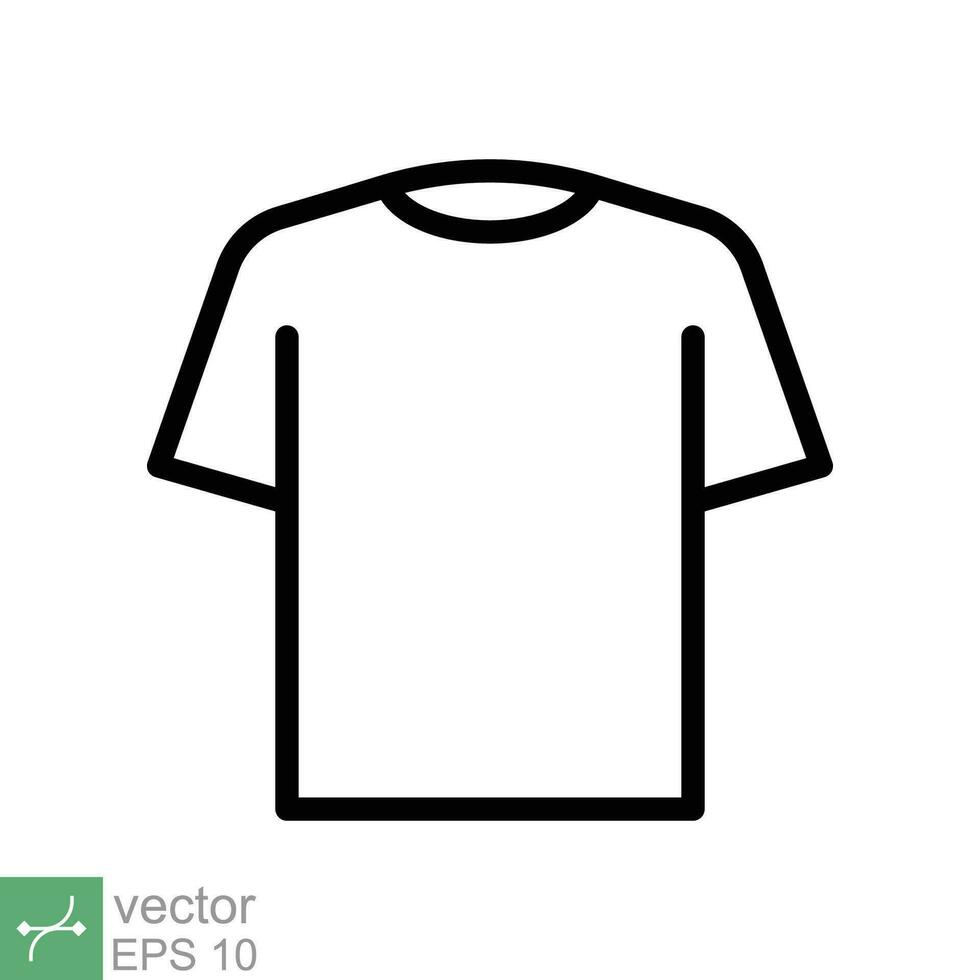 camiseta icono. sencillo contorno estilo. camisa, tee, deporte, ropa, blanco, Moda concepto. Delgado línea vector ilustración aislado en blanco antecedentes. eps 10