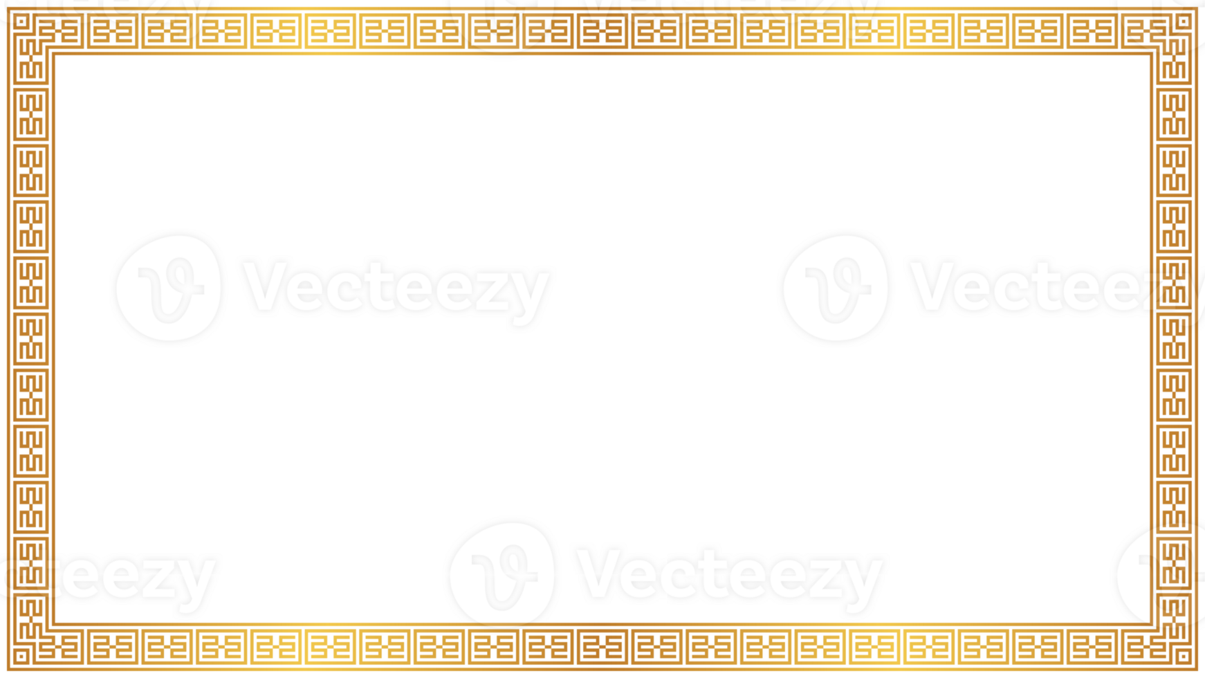 Gold frame border on transparent background png