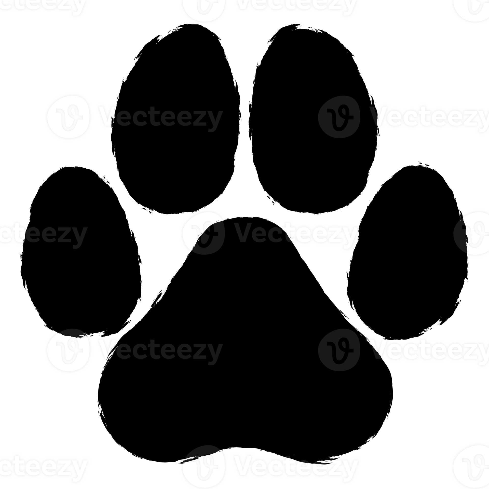 Dog paw print brush stroke style 26960294 PNG