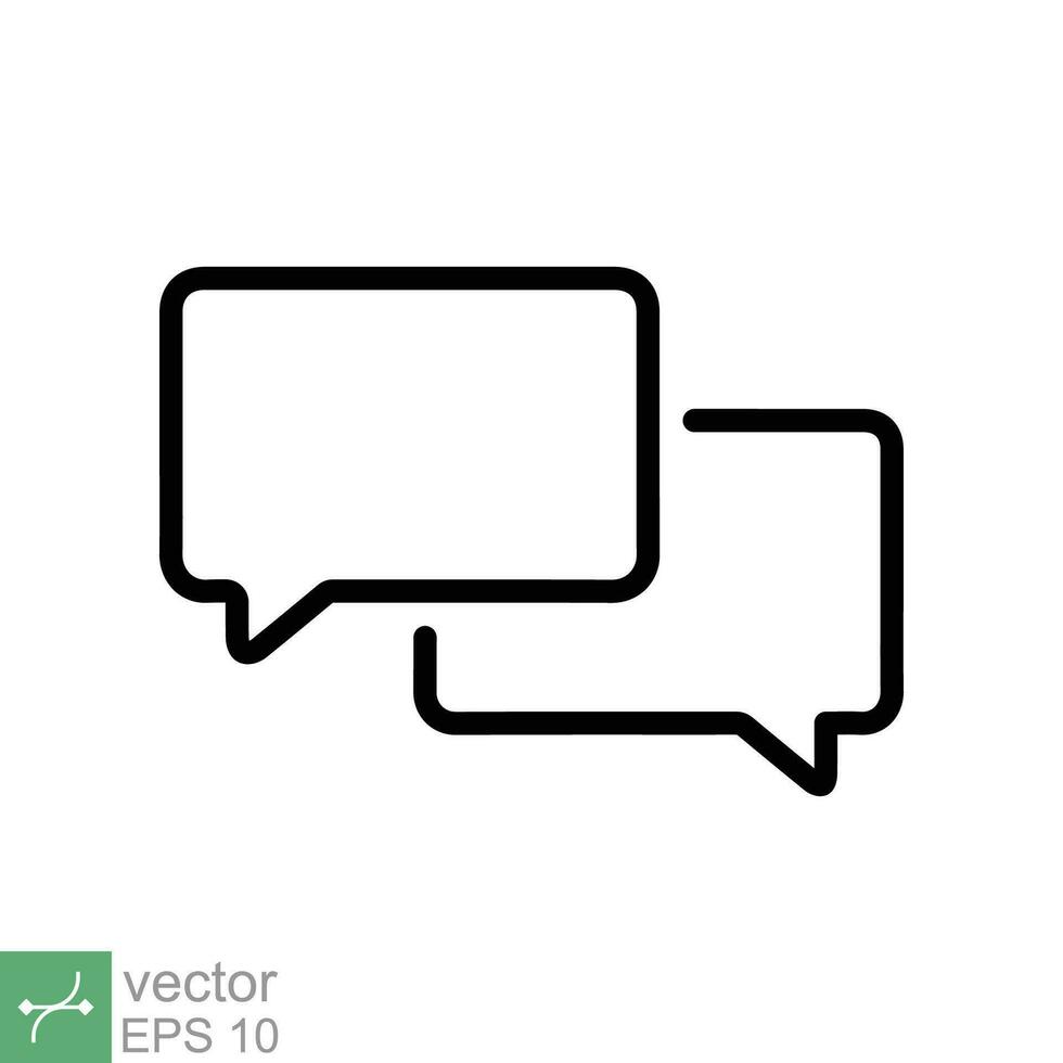 Talk bubble speech icon. Simple outline style. Chat, speak, dialogue, balloon, cloud, dialog, message, communication concept. Thin line vector illustration isolated on white background. EPS 10.