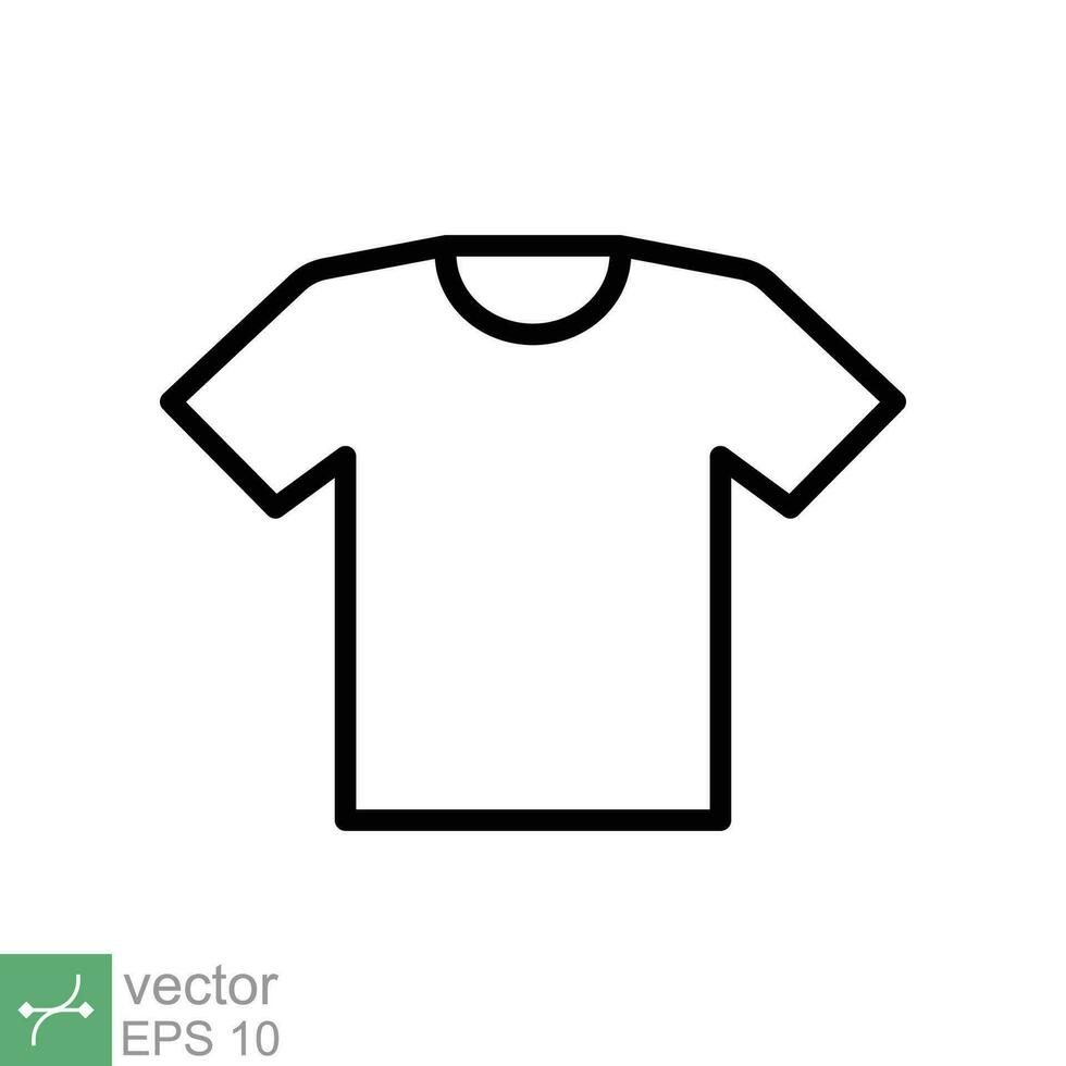 T-shirt icon. Simple outline style. Shirt, tee, sport, clothes, blank, fashion concept. Thin line vector illustration isolated on white background. EPS 10.