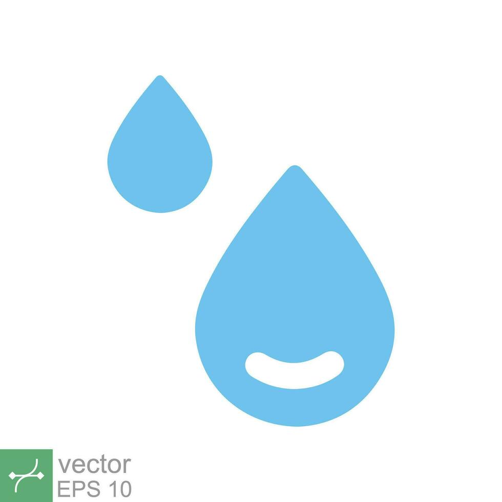 Water drops icon. Simple flat style. Drop water, droplet, liquid, oil, rain, clean aqua, farming, nature, environment concept. Vector illustration isolated on white background. EPS 10.