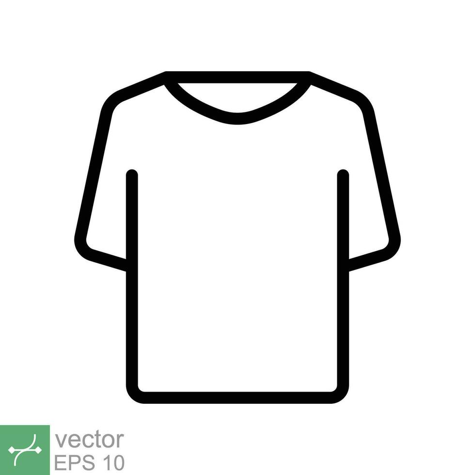 T-shirt icon. Simple outline style. Shirt, tee, sport, clothes, blank, fashion concept. Thin line vector illustration isolated on white background. EPS 10.