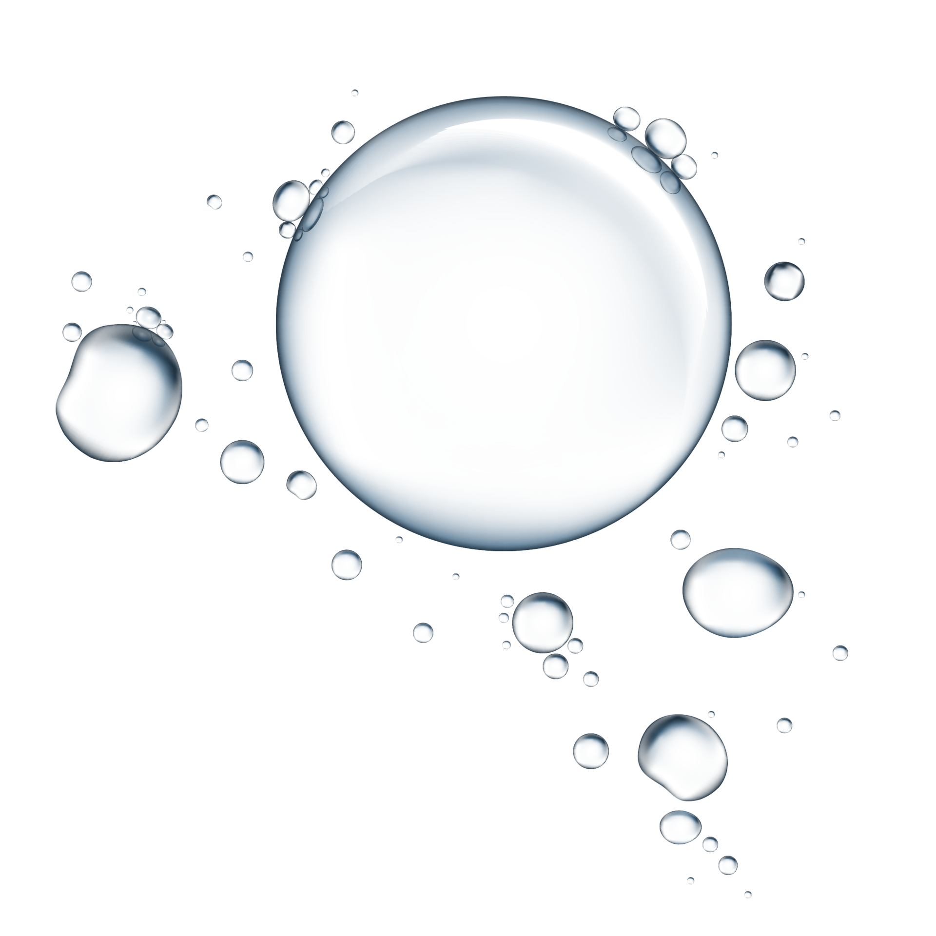 Realistic Water Bubbles (PNG Transparent)