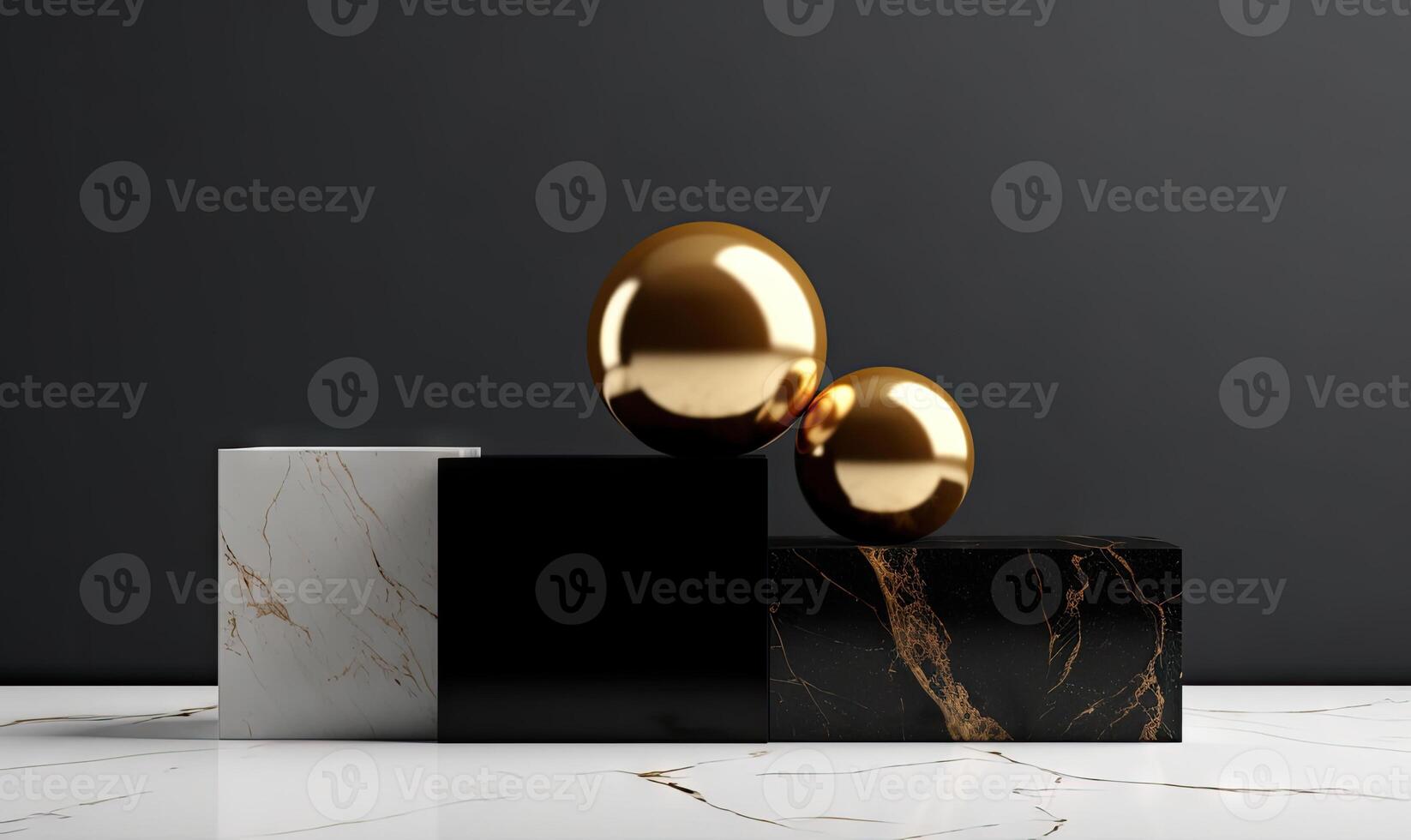 Abstract shapes wallpaper. Creative metallic spheres with drop water. For banner, postcard, book illustration. Created with tools photo