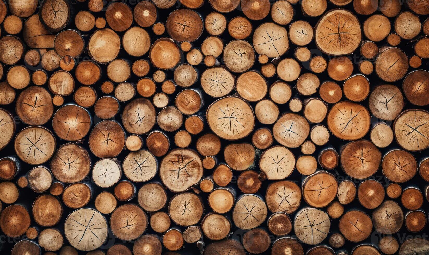 Tree logs background. Wood texture. Created with tools photo
