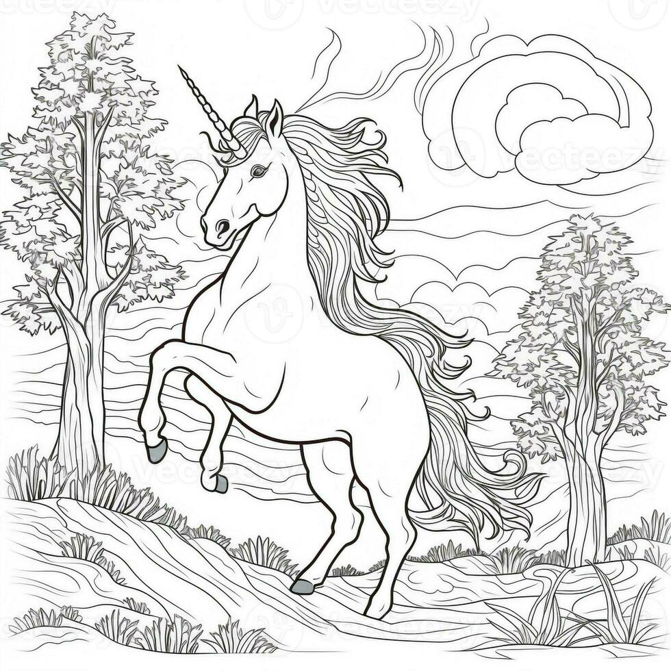 Unicorn Coloring Page photo