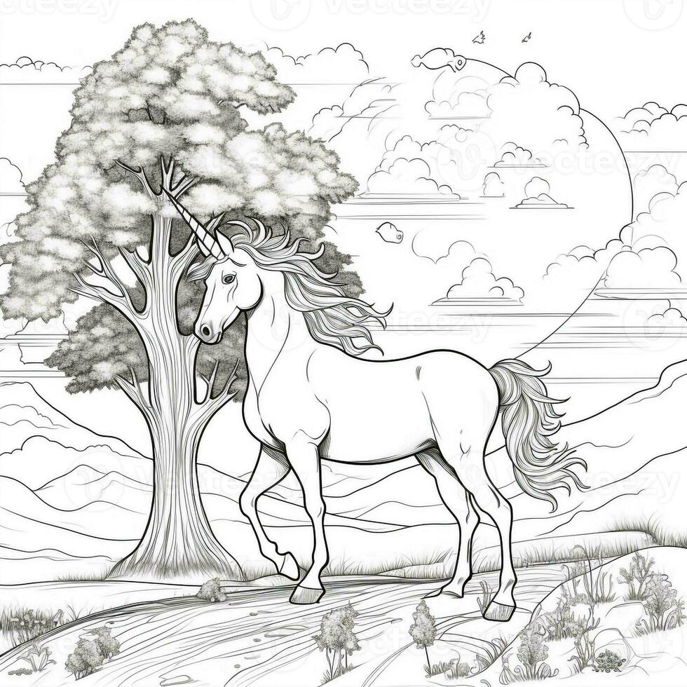 Unicorn Coloring Page photo