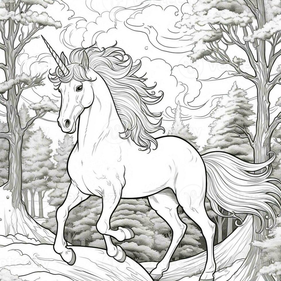 Unicorn Coloring Page photo