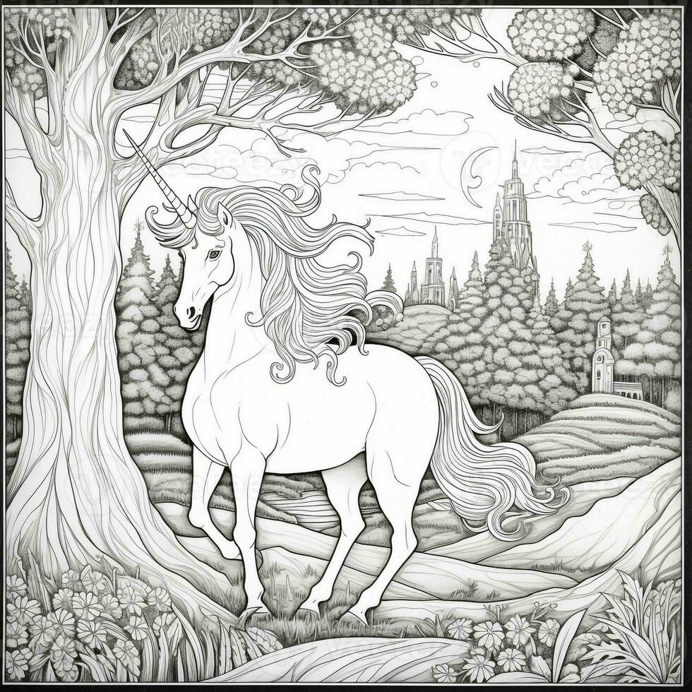 Unicorn Coloring Page photo