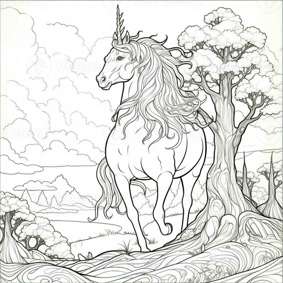 Unicorn Coloring Page photo