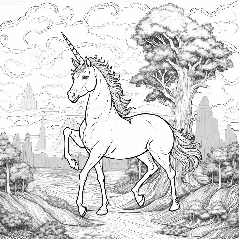 Unicorn Coloring Page photo