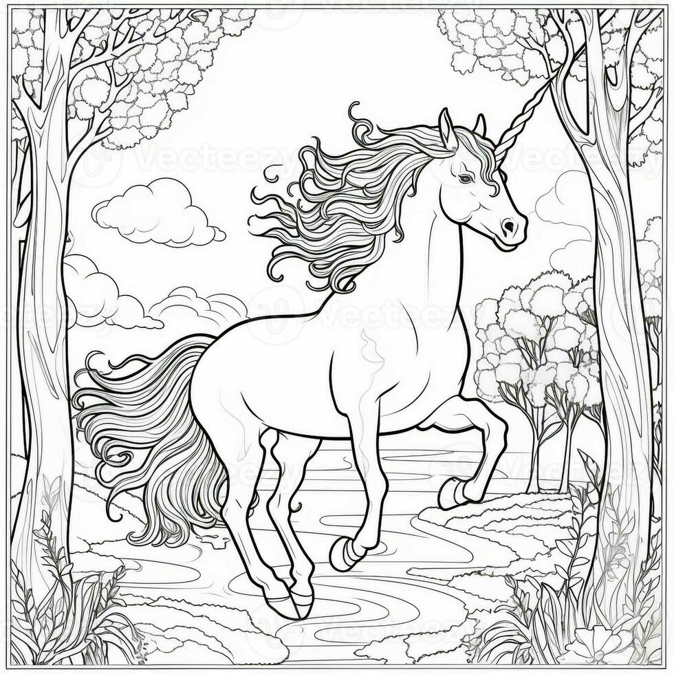 Unicorn Coloring Page photo