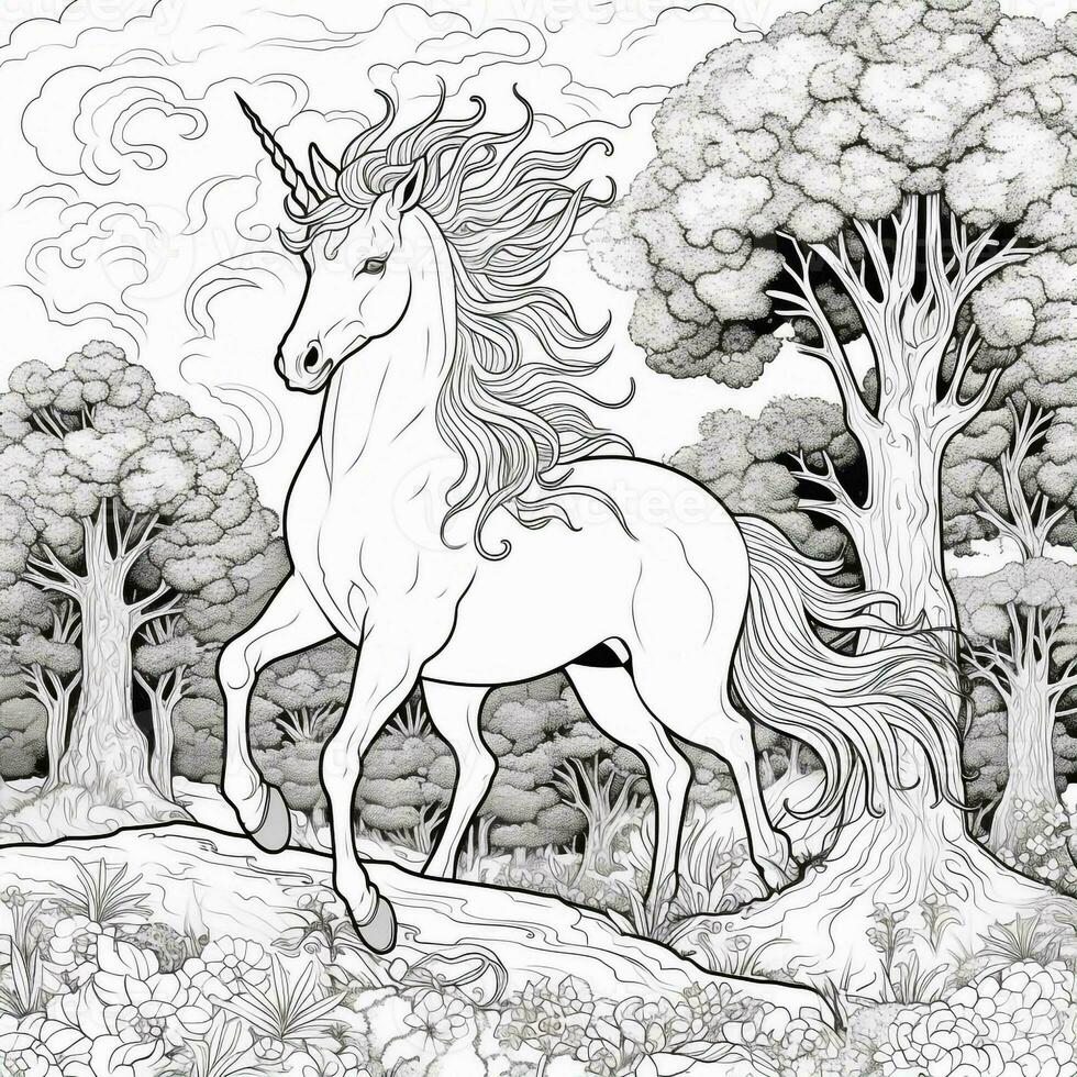 Unicorn Coloring Page photo