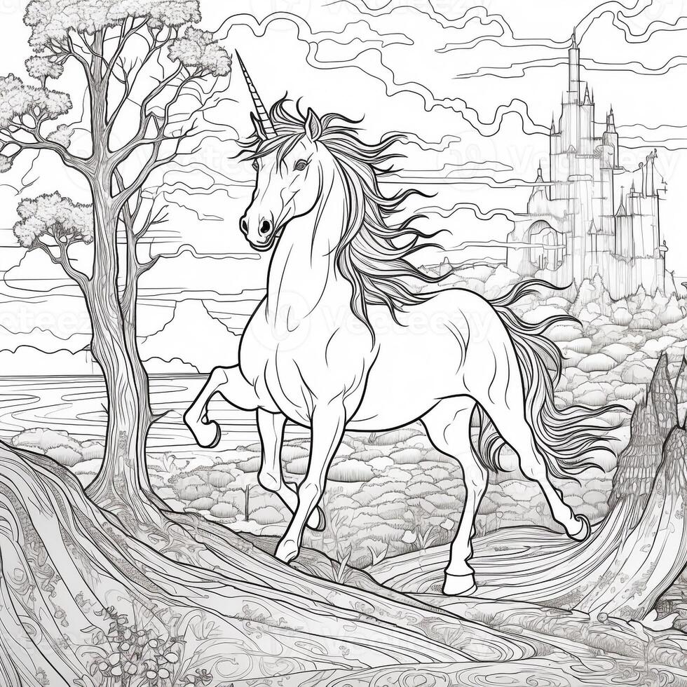 Unicorn Coloring Page photo