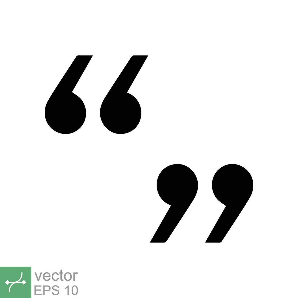 Set of quote mark, quotes icon. Double quotation, bubble speech, comma, comment, communication concept. Simple flat style. Vector illustration isolated on white background. EPS 10.