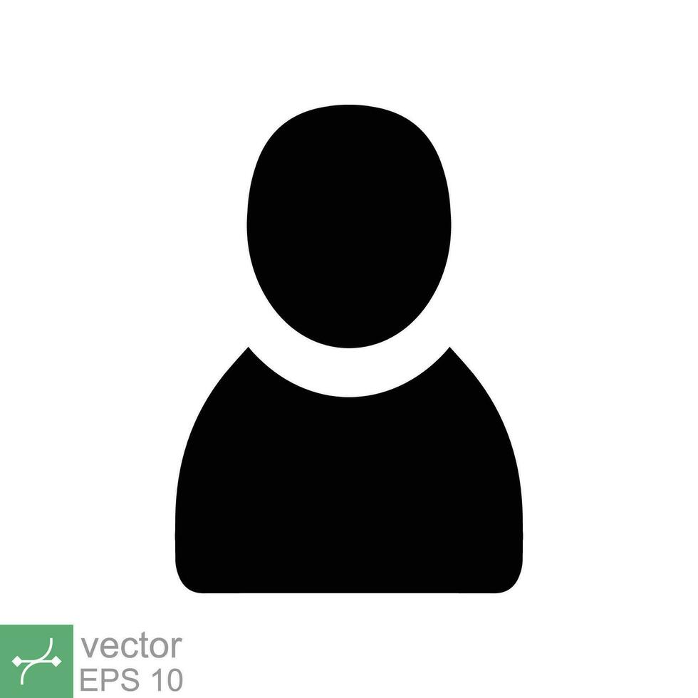 Profile icon. Simple flat style. Person, people, user avatar, pictogram, message, office business man concept. Vector illustration isolated on white background. EPS 10.