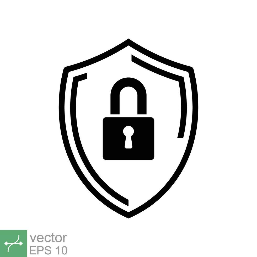 Security icon. Simple flat style. Shield secure, privacy protect, guarantee safe, network guard, safety concept. Vector illustration symbol isolated on white background. EPS 10.