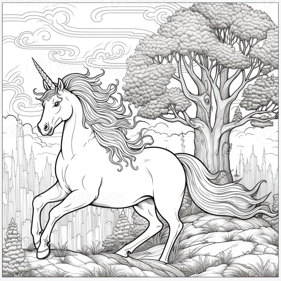 Unicorn Coloring Page photo