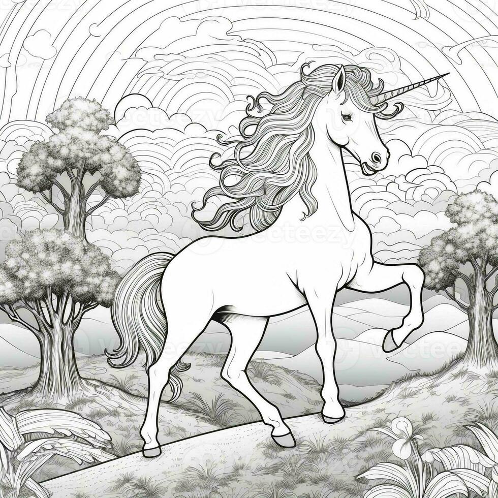 Unicorn Coloring Page photo