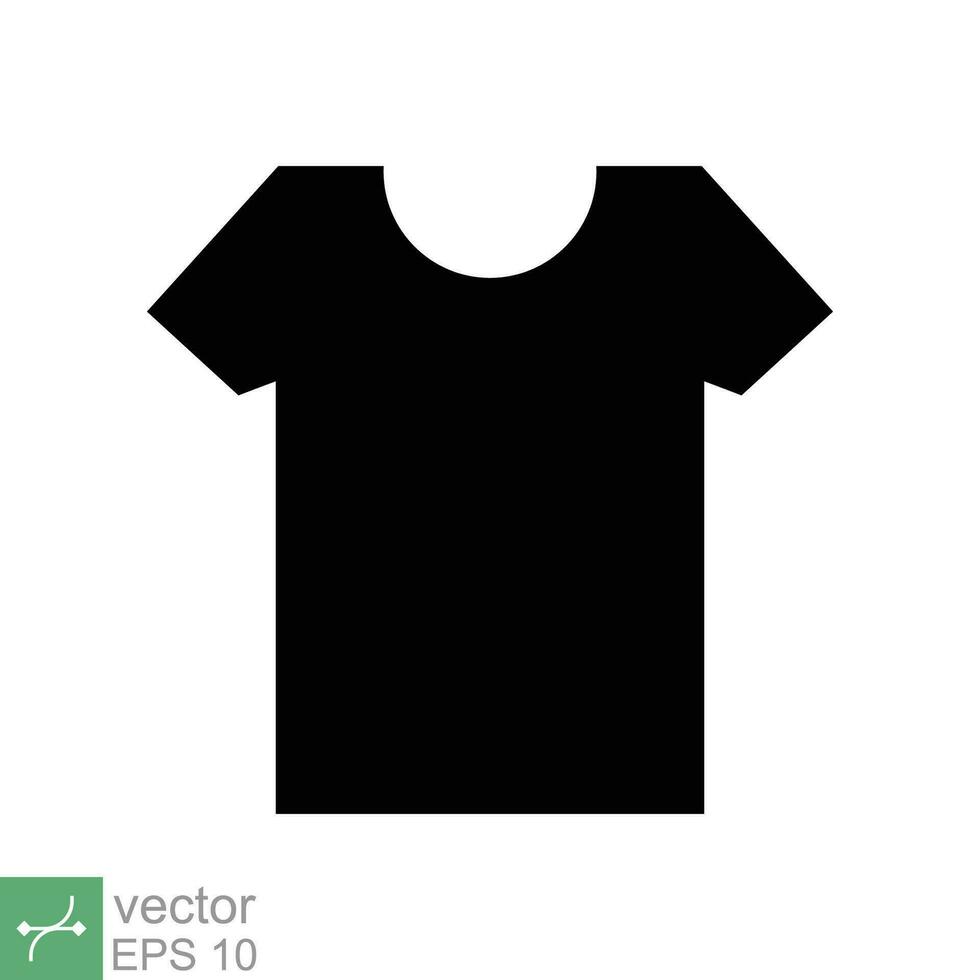 T-shirt icon. Simple solid style. Shirt, tee, sport, clothes, blank, fashion concept. Glyph vector illustration isolated on white background. EPS 10.