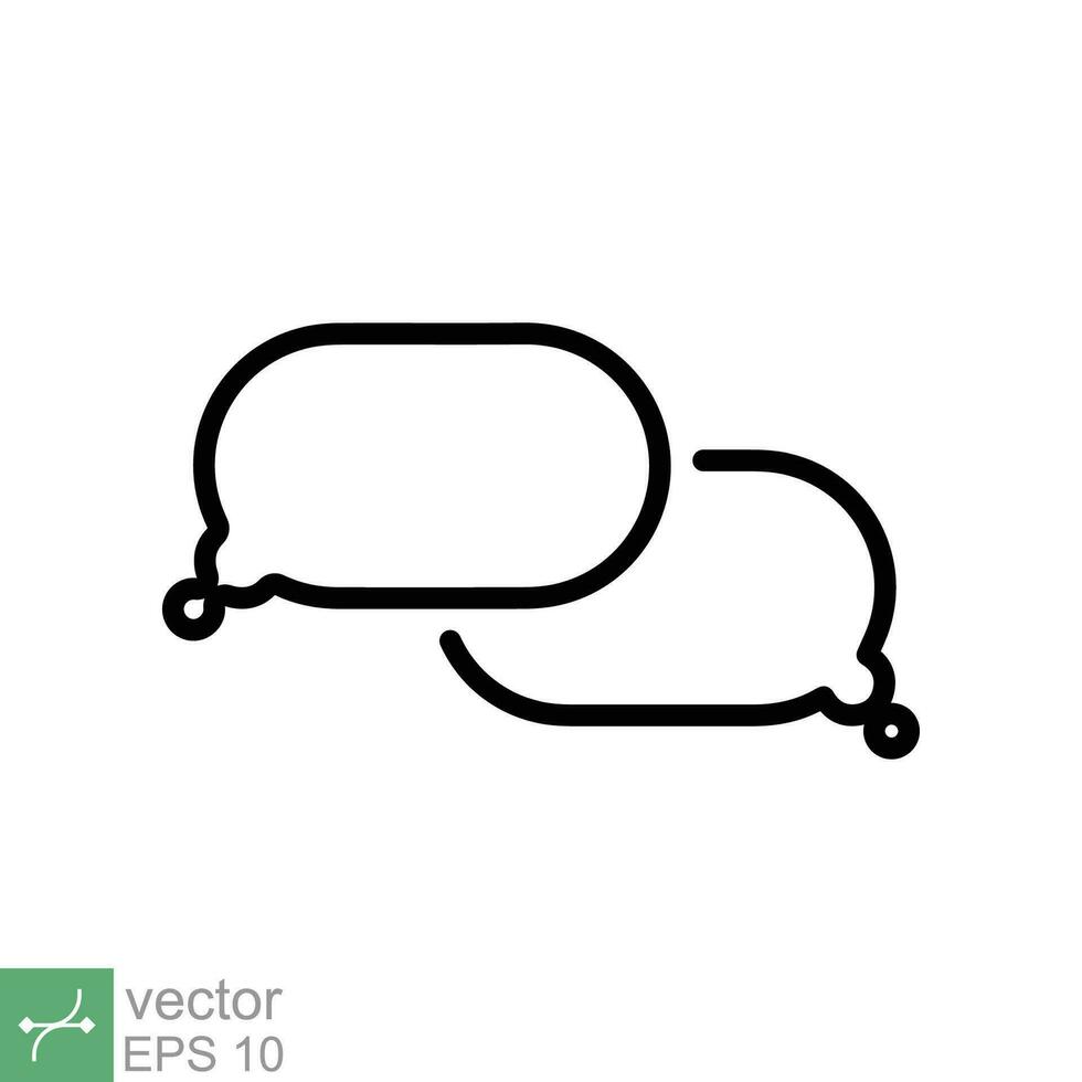 Talk bubble speech icon. Simple outline style. Chat, speak, dialogue, balloon, cloud, dialog, message, communication concept. Thin line vector illustration isolated on white background. EPS 10.