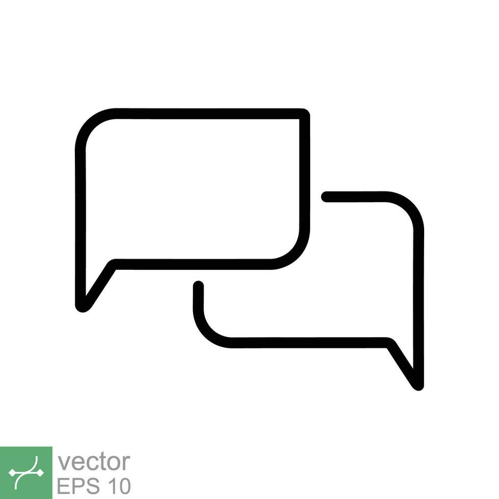 Talk bubble speech icon. Simple outline style. Chat, speak, dialogue, balloon, cloud, dialog, message, communication concept. Thin line vector illustration isolated on white background. EPS 10.