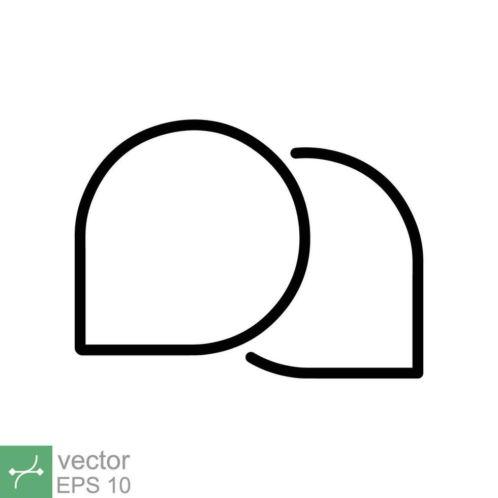 hablar burbuja habla icono. sencillo contorno estilo. charlar, hablar, diálogo, globo, nube, diálogo, mensaje, comunicación concepto. Delgado línea vector ilustración aislado en blanco antecedentes. eps 10