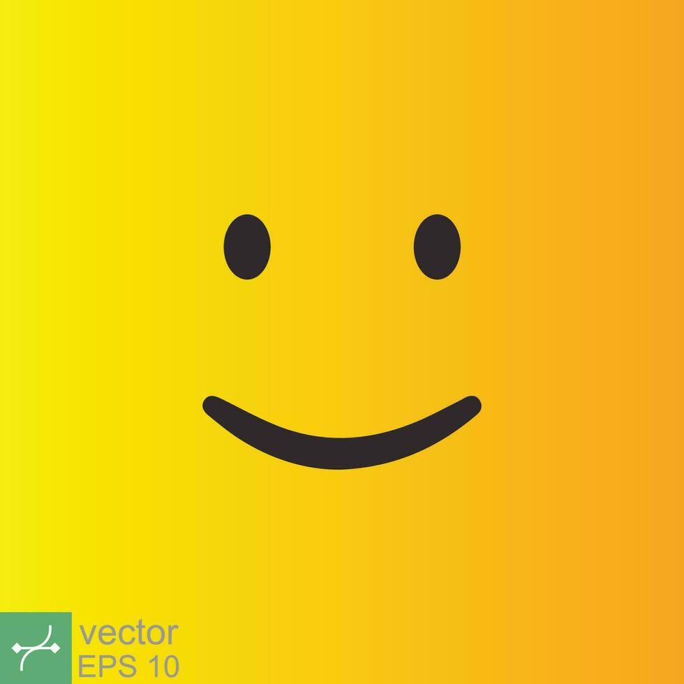 Smile icon template design. Smiling emoticon vector logo on yellow background. Face line art style. Funny doodle drawing, fun symbol, humor, joy concept. EPS 10.