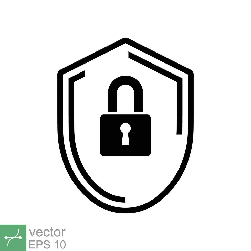 Security icon. Simple flat style. Shield secure, privacy protect, guarantee safe, network guard, safety concept. Vector illustration symbol isolated on white background. EPS 10.