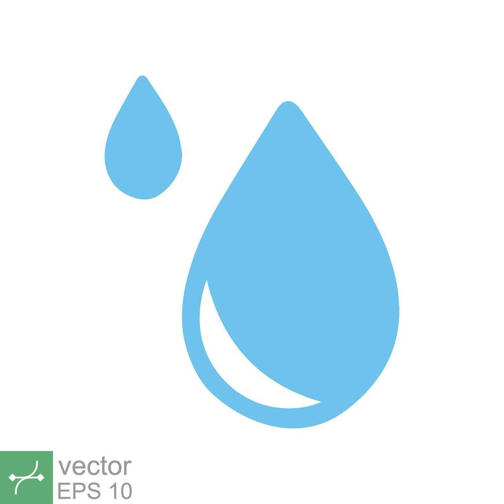 Water drops icon. Simple flat style. Drop water, droplet, liquid, oil, rain, clean aqua, farming, nature, environment concept. Vector illustration isolated on white background. EPS 10.