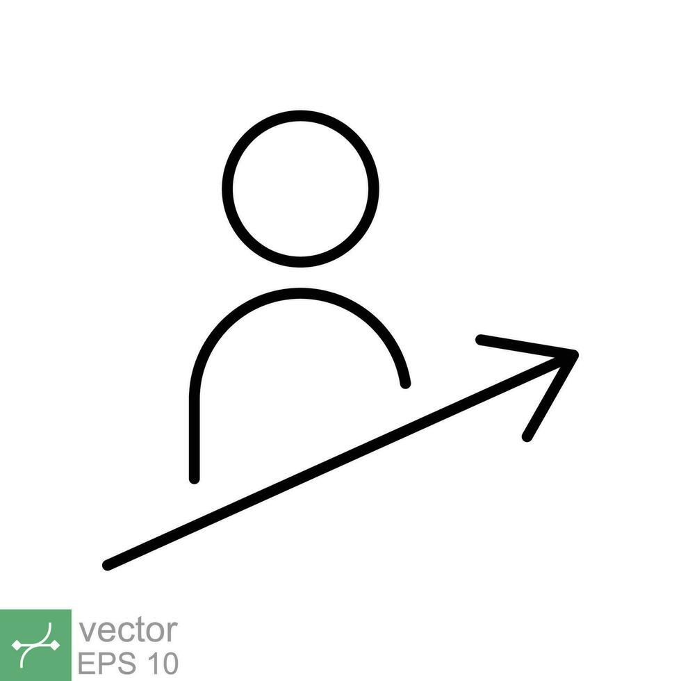 Personal development icon. Simple outline style. Strategy management, capital, human, leadership concept. Thin line vector illustration isolated on white background. EPS 10.