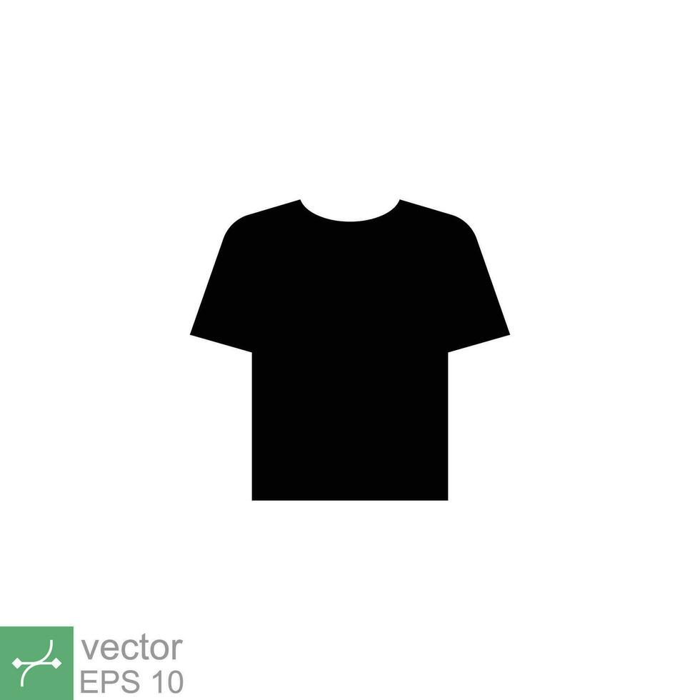 T-shirt icon. Simple solid style. Shirt, tee, sport, clothes, blank, fashion concept. Glyph vector illustration isolated on white background. EPS 10.
