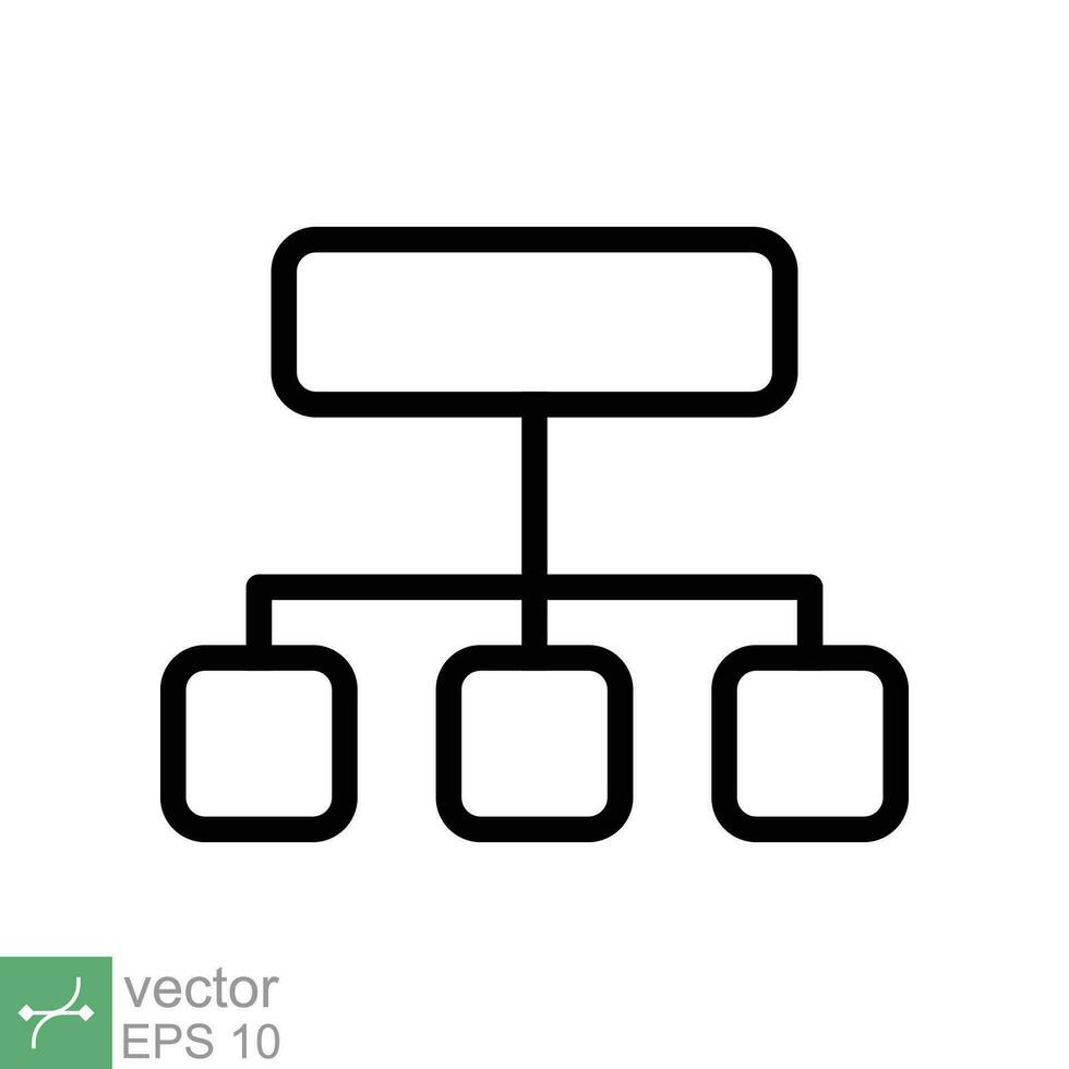 organización gráfico icono. sencillo contorno estilo. org jerarquía, empresa diagrama fluir símbolo, equipo estructura, negocio concepto. Delgado línea vector ilustración aislado en blanco antecedentes. eps 10