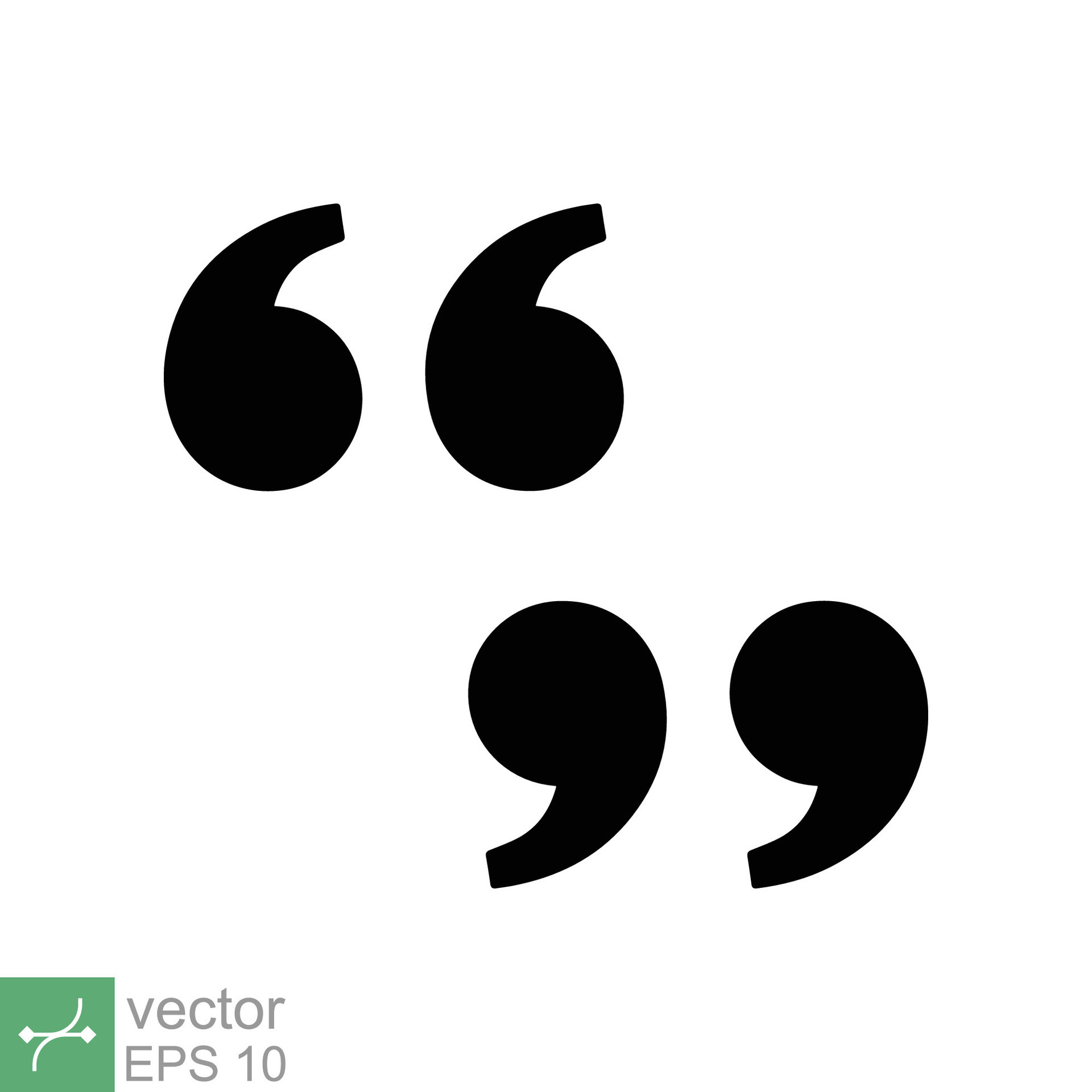 Set of quote mark, quotes icon. Double quotation, bubble speech, comma