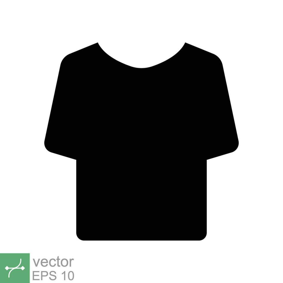 T-shirt icon. Simple solid style. Shirt, tee, sport, clothes, blank, fashion concept. Glyph vector illustration isolated on white background. EPS 10.