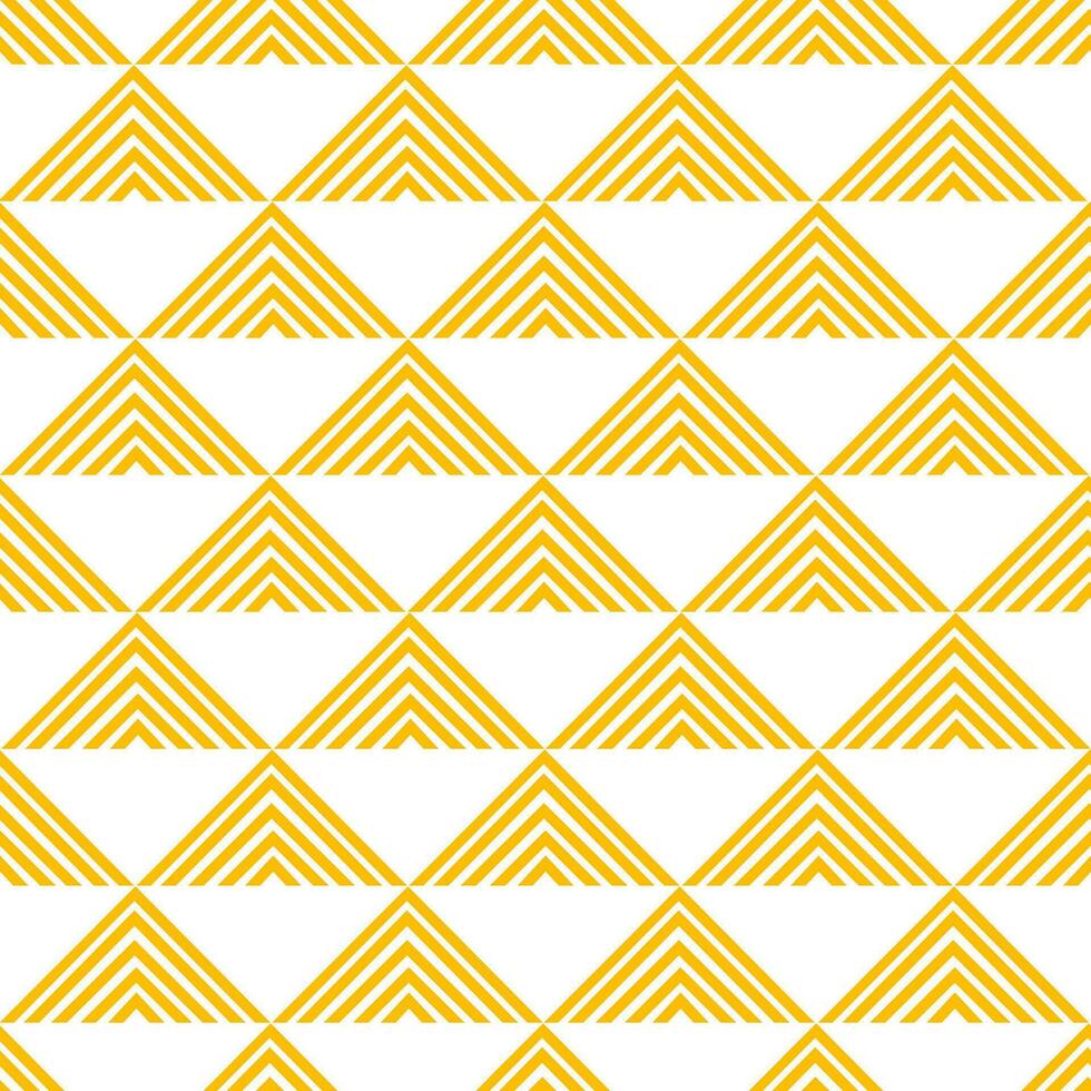 Seamless geometric pattern with yellow  triangle on white background. vector