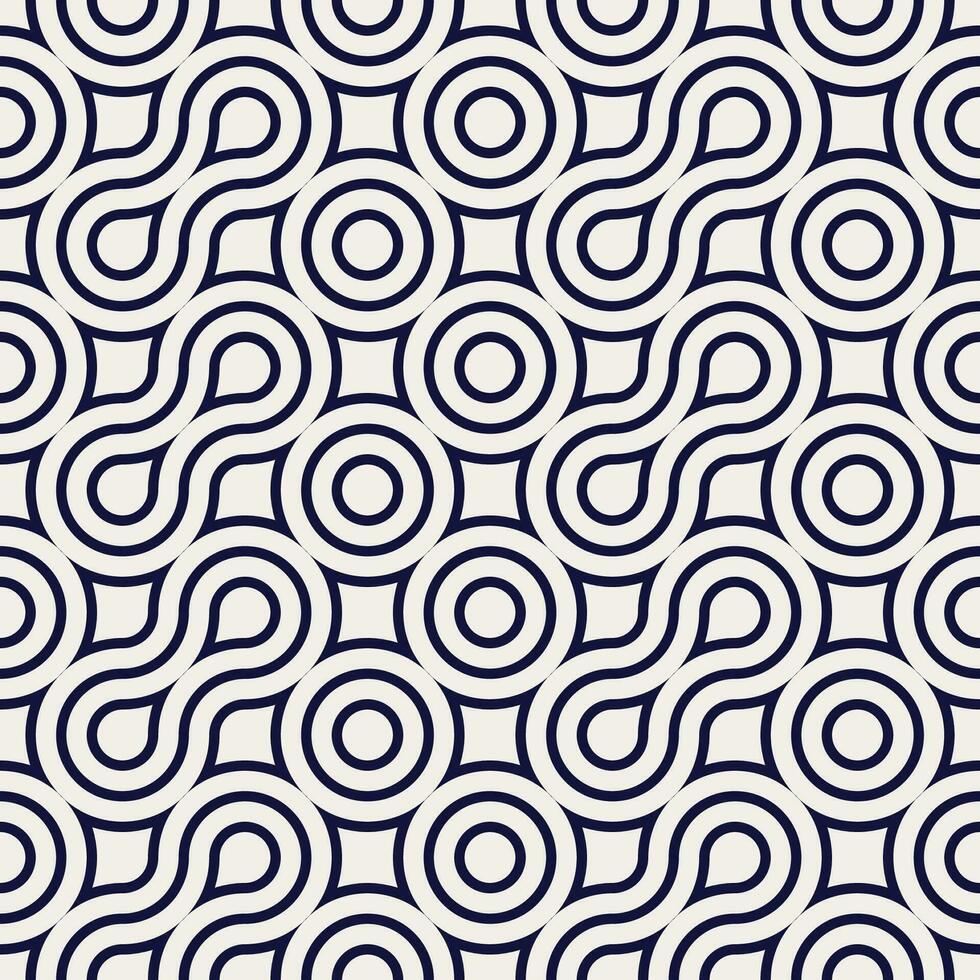 Seamless abstract geometric pattern and background of random arcuate stripes. vector
