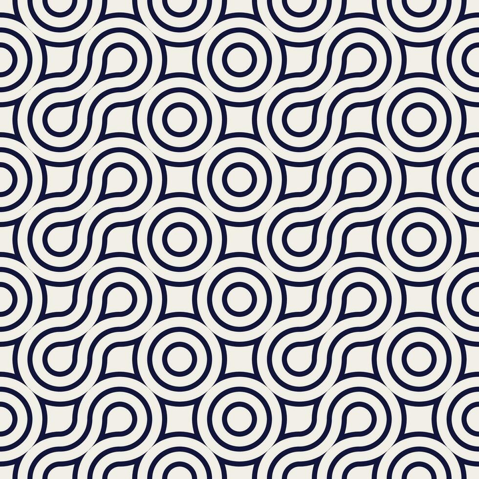 Seamless abstract geometric pattern and background of random arcuate stripes. vector