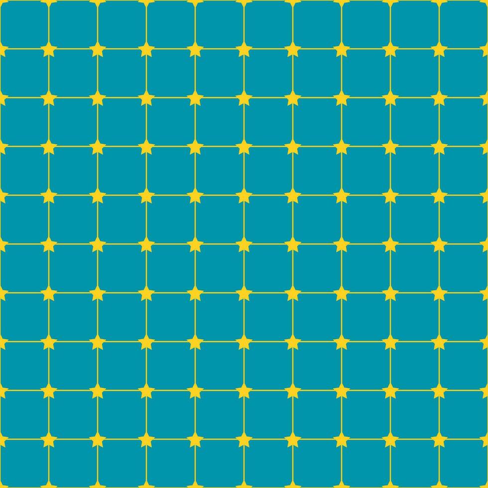 Abstract seamless geometric pattern blue star square background vector illustration.